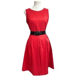 Women's Red Sleeveless retro dress. Party Cocktail dress A-line Fit and Flare